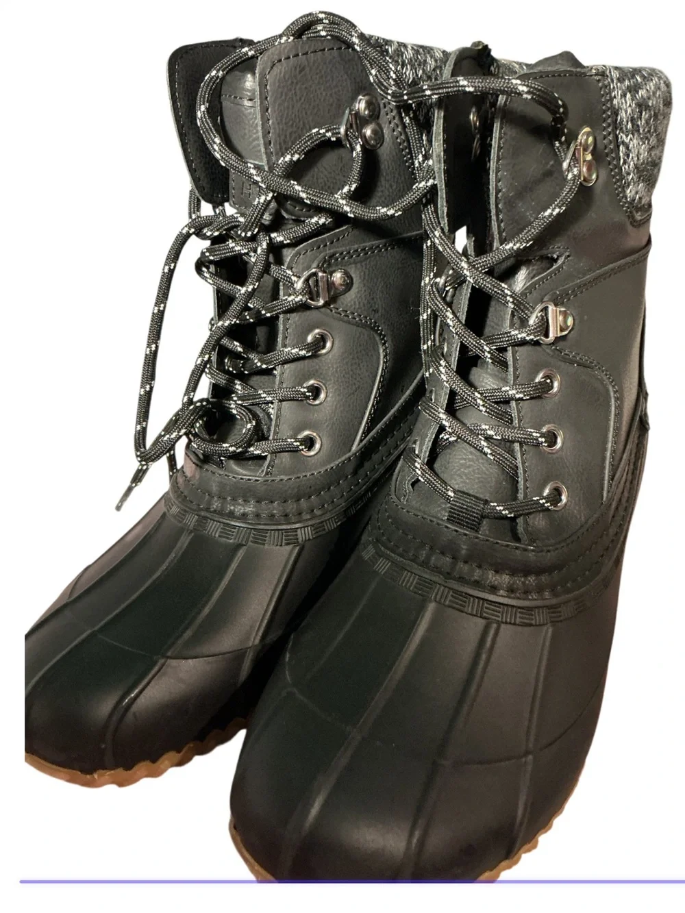 Tommy Hilfiger Twrain Black Lace up Duck Boots